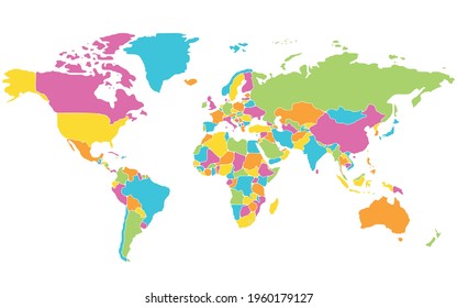 Minimalist world map with rounded borders