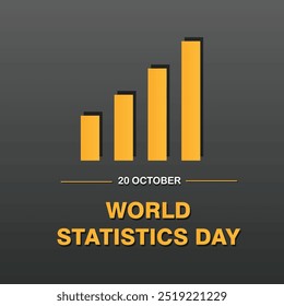 Minimalist world statistics day greeting for banner, poster, social media post, background, template, postcard design etc.