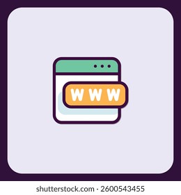 Minimalist World Wide Web Icon Representing Internet Connectivity and Browsing