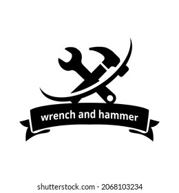 Minimales WFranzösisch-Spanner-Hammer-Vektorlogo