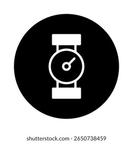 Minimalist wrist watch icon design showcases time keeping and modern fashion accessory isolated over black background for stylish representation