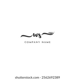 Minimalist WS Logo Design with Abstract Feather Element