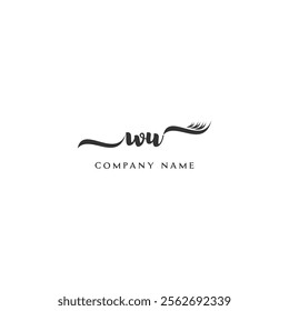 Minimalist WU Logo Design with Abstract Feather Element