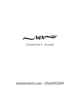 Minimalist WX Logo Design with Abstract Feather Element