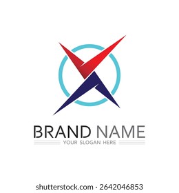 Minimalist X Logo with Modern Line Art Style for Creative Business