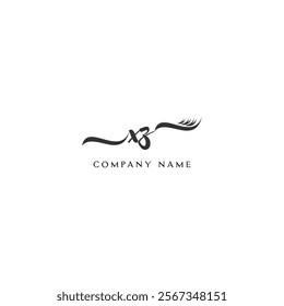 Minimalist XZ Logo Design with Abstract Feather Element