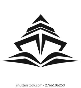 minimalist yatch logo icon vector