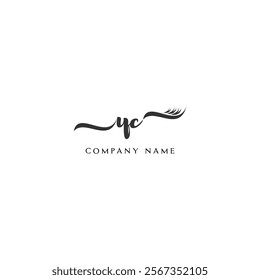 Minimalist YC Logo Design with Abstract Feather Element