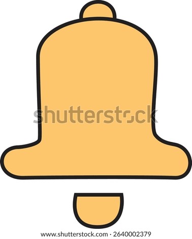 Minimalist Yellow Bell Icon Vector Illustration – Notification Alert Symbol for App Interface, Reminder Design, and Sound Alert Concepts