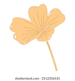 Minimalist yellow flower with delicate details Vector