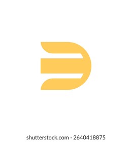 Minimalist Yellow Letter D or E Logo Design