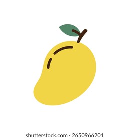 A minimalist yellow mango, perfect for designs related to tropical fruits, healthy eating, or sunny summer themes.