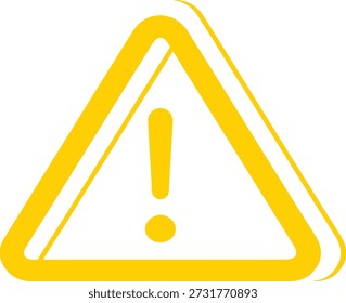 Minimalist Yellow Warning Triangle Icon with Central Exclamation Point