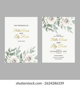 Minimalist yet classy wedding card design, featuring soft tones and elegant fonts. Ideal for couples seeking a clean and modern aesthetic
