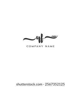 Minimalist YF Logo Design with Abstract Feather Element