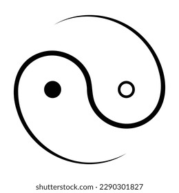 Minimalist Yin Yang vector icon representing balance and harmony. A flat, elegant symbol perfect for wellness, spirituality, and design projects.