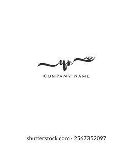 Minimalist YN Logo Design with Abstract Feather Element