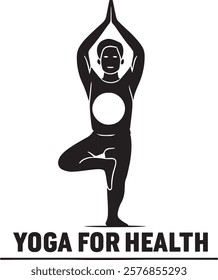 Minimalist Yoga Logo Featuring Black Silhouette Against White Background