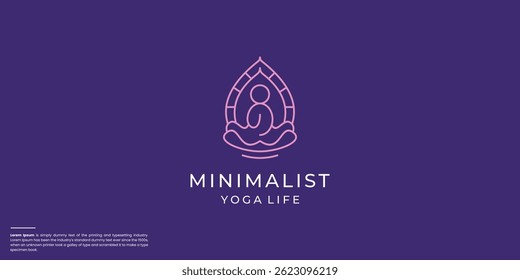 minimalist yoga logo line art style design inspiration.