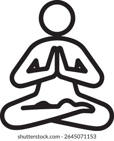 Minimalist Yoga Meditation Pose Illustration for Wellness, Balance, and Spiritual Connection Promoting Mindfulness and Relaxation in a Simple Graphic