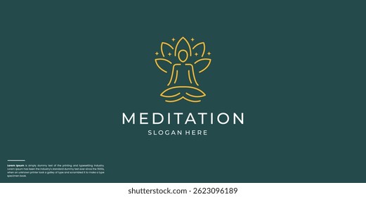 Minimalist of Yoga, Zen and Meditation logo inspiration.