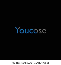 Minimalist Youcase typography logo design.