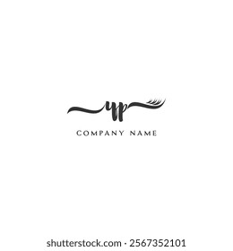 Minimalist YP Logo Design with Abstract Feather Element