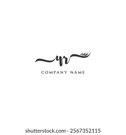 Minimalist YR Logo Design with Abstract Feather Element