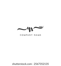 Minimalist YS Logo Design with Abstract Feather Element