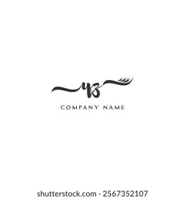 Minimalist YZ Logo Design with Abstract Feather Element