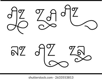 Minimalist A and Z Letter Logo – Creative AZ Combination Emblem