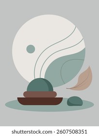 Minimalist Zen Bonsai Abstract Composition