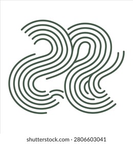 Minimalist zen garden rake pattern symbol, flat vector illustration for meditation and tranquility