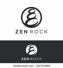 Minimalist Zen Rock Vector Logo