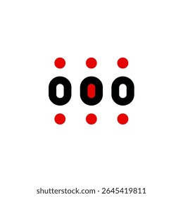 Minimalist zero shapes align on clean display background details