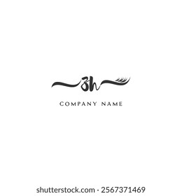 Minimalist ZH Logo Design with Abstract Feather Element