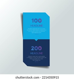 Minimalistic 2 step template, banner, infographic, diagram, chart, column. 