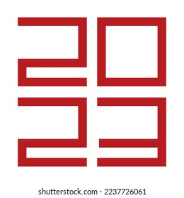 minimalistic 2023 vector illustration. great for your wallpaper or calendar display.