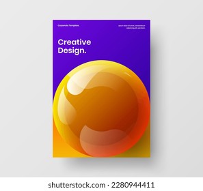 Diseño minimalista de pancartas en bolas 3D. Plantilla vectorial de diseño de folletos coloridos.