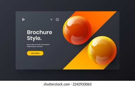 Minimalistic 3D balls leaflet layout. Isolated handbill vector design template.