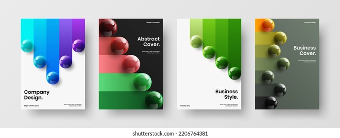Diseño minimalista de rótulos 3D. Nueva colección de ilustraciones de diseño vectorial A4 de la portada de la empresa.