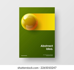 Diseño minimalista de bolas 3D de postal. Concepto vectorial de diseño único de la letra de mano.