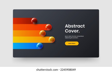 Minimalistic 3D balls presentation illustration. Modern booklet design vector layout.