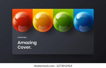 Minimalistic 3D balls web banner concept. Simple website screen vector design illustration.