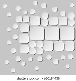 Minimalistic 3d design. Monochrome geometric template. 