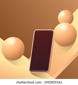 Minimalistic 3d isometric illustration cell phone. Smartphone perspective view. Side view. Template for infographics or presentation UI design interface.