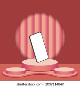 Minimalistic 3d isometric illustration cell phone. Smartphone perspective view. Side view. Template for infographics or presentation UI design interface.