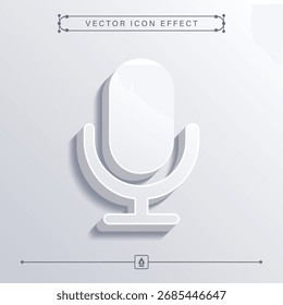 Icono de micrófono 3D minimalista con efecto de Vector suave, ideal para podcast, radio y diseños de equipos de audio en aplicaciones de medios, comunicación y música