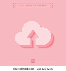 Minimalistic 3D pink cloud upload icon with modern data vector design - Powered by Shutterstock - Get 15% off with code: PIKWIZARD15