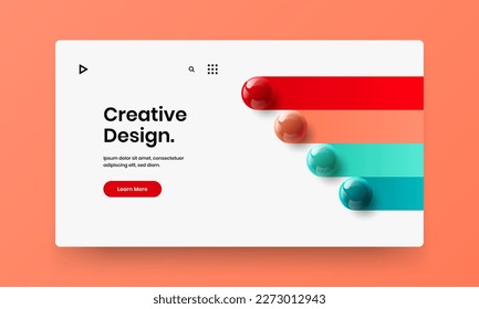 Minimalistic 3D spheres book cover template. Premium company identity design vector layout.